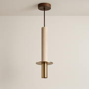 Luminária Pendente Moderna Minimalista Mármore Travertino Sava