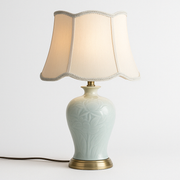 Luminária de Mesa Abajur Clássica Metal Cerâmica Tecido Floranne - ABAZZUR™