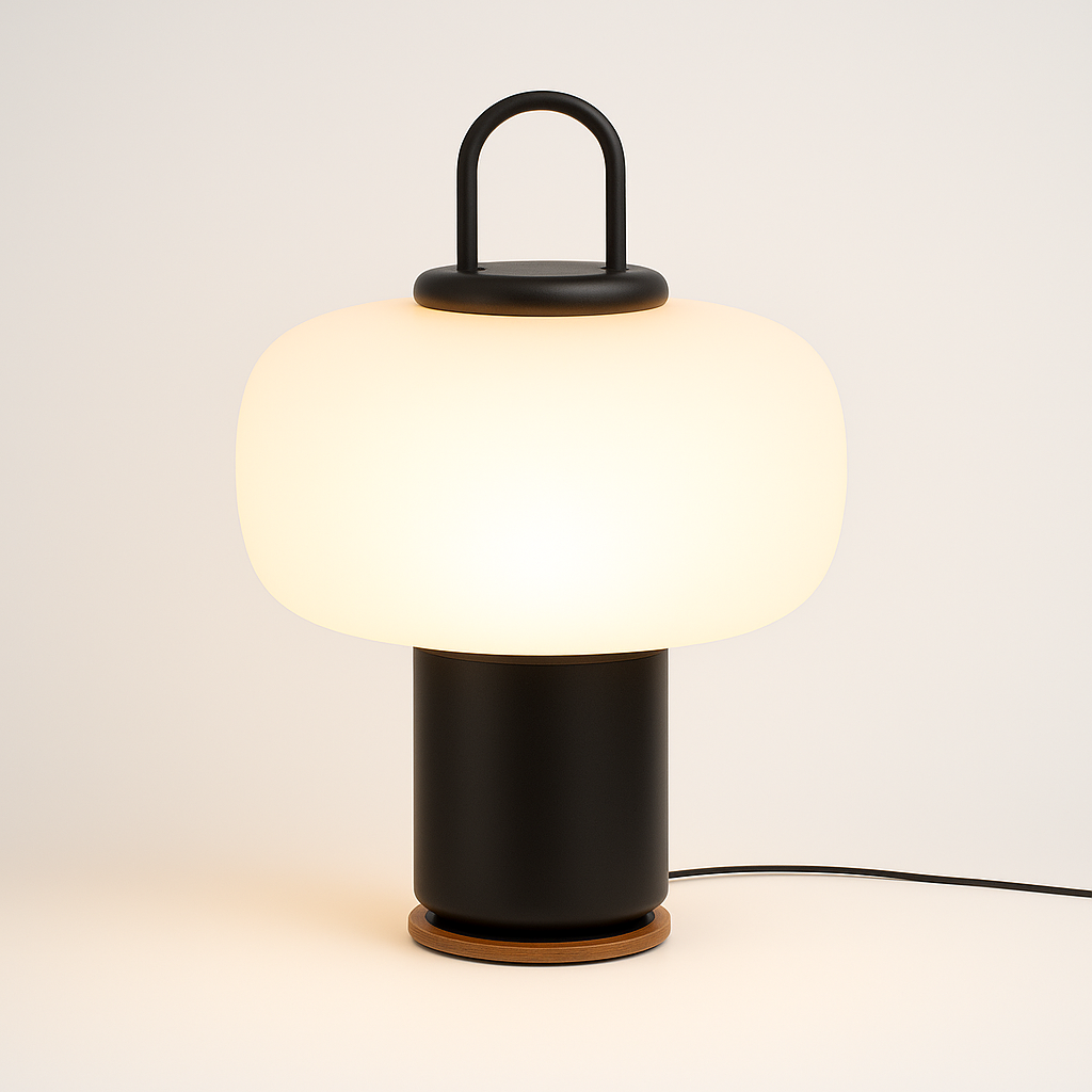 Luminária de Mesa Abajur Moderna Minimalista Metal Vidro Nema - ABAZZUR™