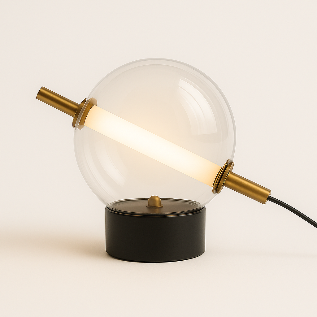 Luminária de Mesa Abajur Moderna Vidro LED Globo Polan - ABAZZUR™