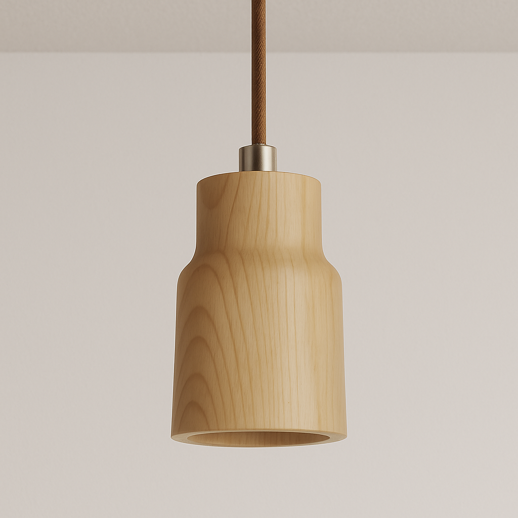 Luminária Pendente Moderna Minimalista Madeira Feuille - ABAZZUR™