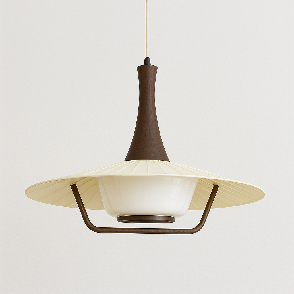 Luminária Pendente Moderna Minimalista Tecido Madeira Parure - ABAZZUR™