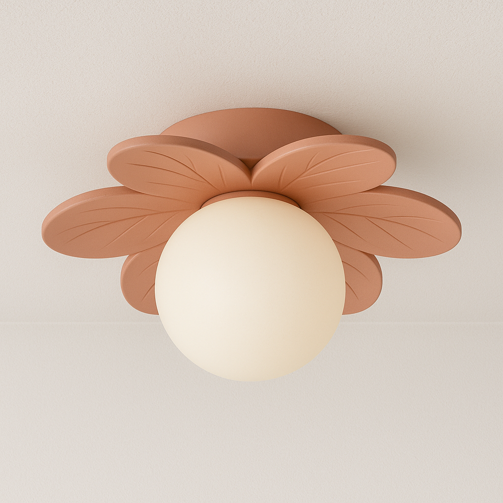 Luminária Plafon Moderna Infantil Resina Acrílico Flor Terni - ABAZZUR™