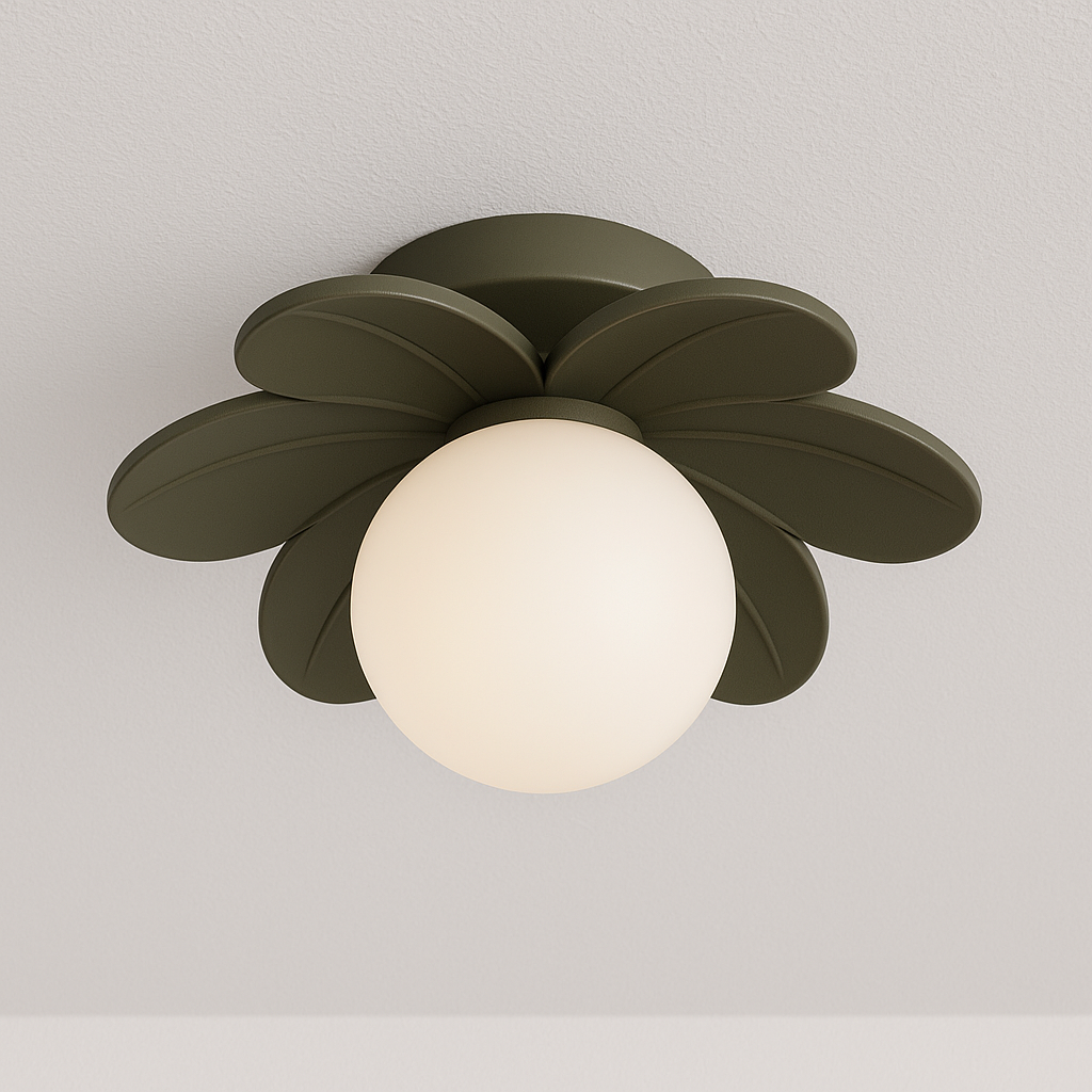 Luminária Plafon Moderna Infantil Resina Acrílico Flor Terni - ABAZZUR™