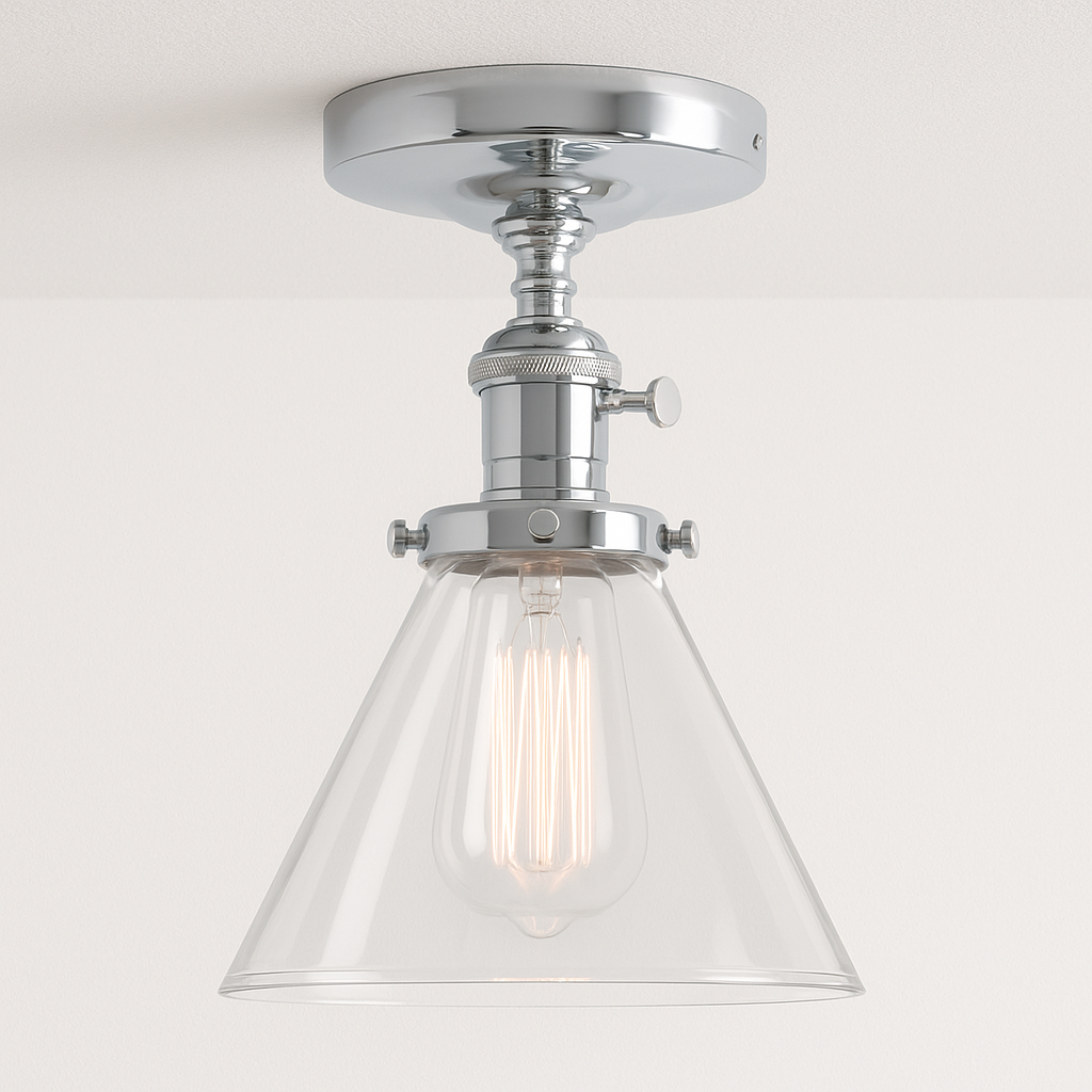 Luminária Plafon Moderna Retrô Minimalista Metal Vidro Carpi - ABAZZUR™