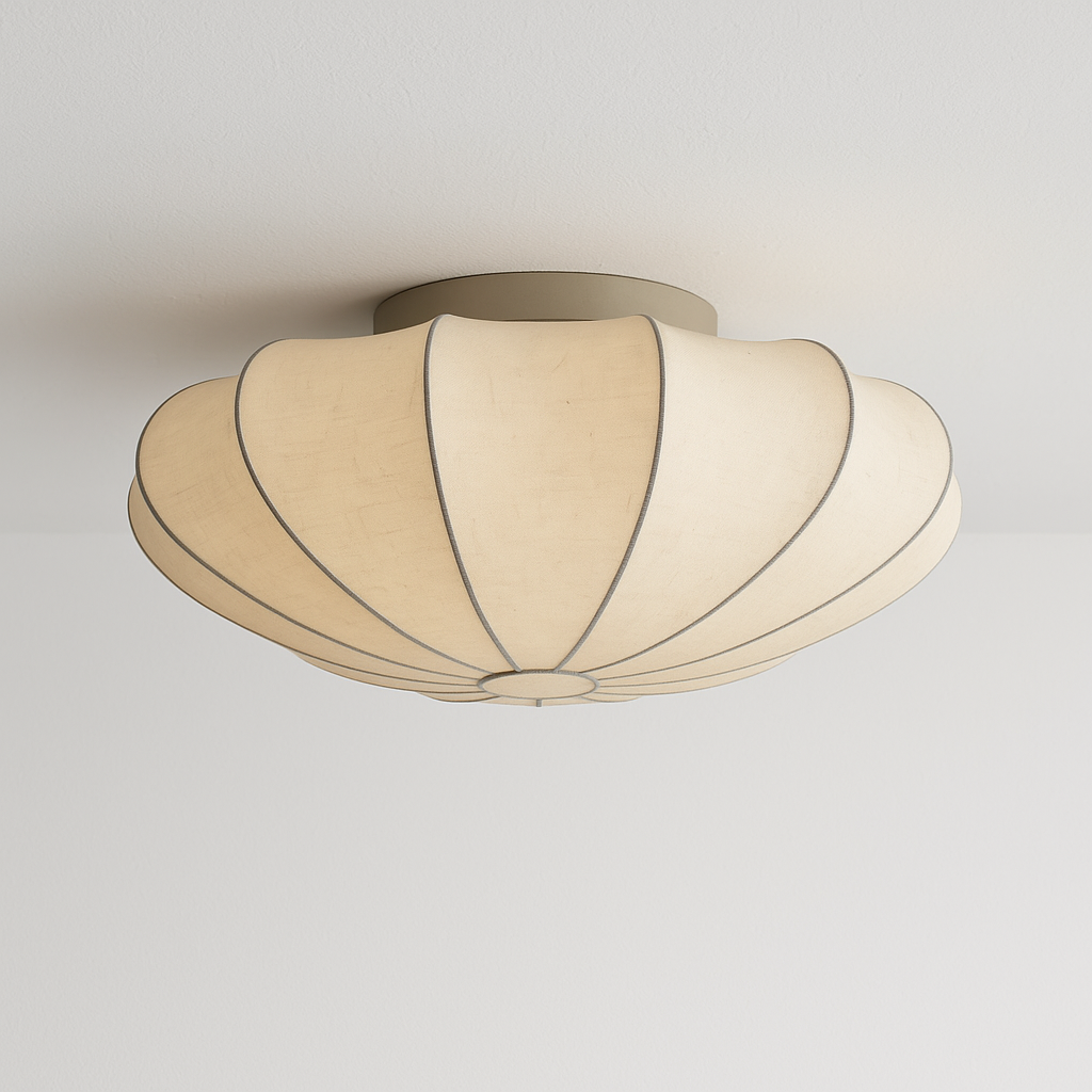 Luminária Plafon Moderno Clássico Tecido Metal Trani - ABAZZUR™